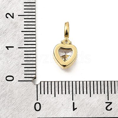 Brass Pave Cubic Zirconia Charms KK-Q097-03D-G-1