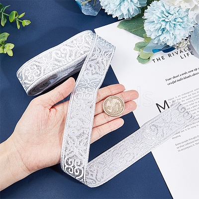 Ethnic Embroidery Polyester Flat Ribbons OCOR-WH0060-37B-1