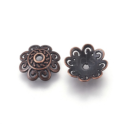 Tibetan Style Alloy Bead Caps X-TIBEB-00955-R-NR-1