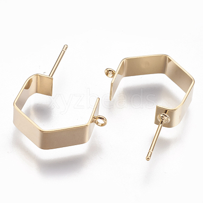 Brass Stud Earring Findings KK-S345-022G-1
