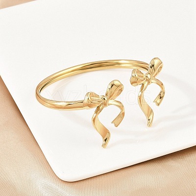 304 Stainless Steel Cuff Bangles for Women LS-BJEW-A147-01C-G-1