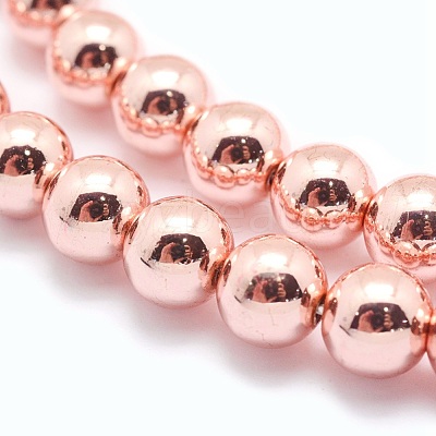 Electroplate Non-magnetic Synthetic Hematite Beads Strands G-L485-01F-RG-1