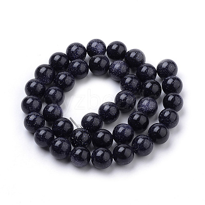 Synthetic Blue Goldstone Beads Strands X-G-S259-41-6mm-1