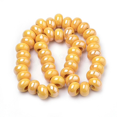 Handmade Porcelain Beads PORC-Q219-15x9-F22-1