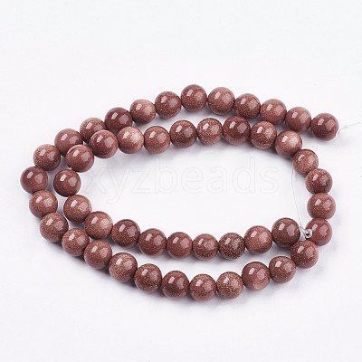 Synthetic Goldstone Bead Strands G-R193-04-8mm-1