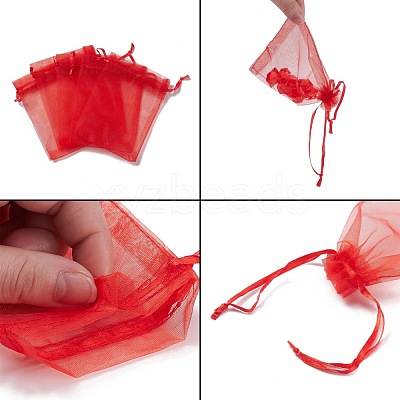 Organza Gift Bags with Drawstring OP-R016-9x12cm-01-1