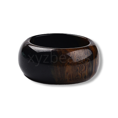 Resin Plain Band Finger Ring for Women RJEW-N041-01-B01-1