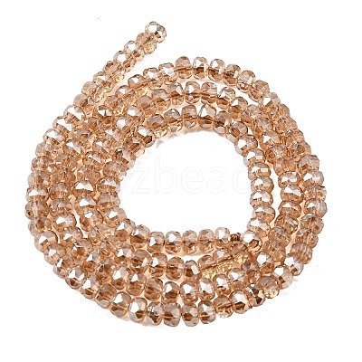 Electroplate Glass Beads Strands GLAA-Q105-03O-1
