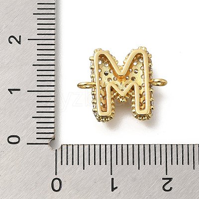 Brass Micro Pave Cubic Zirconia Letter Links KK-I717-04M-1