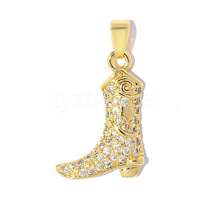 Brass Micro Pave Clear Cubic Zirconia Pendants CU-OY001-07G-1