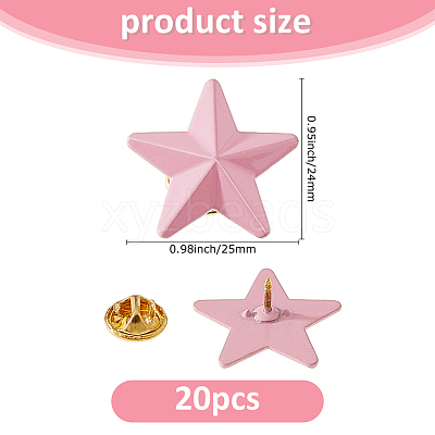 Star Alloy Pin Brooches AJEW-FH0006-07C-G-1