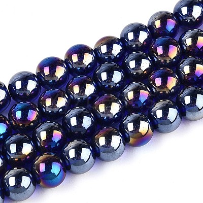 Electroplate Transparent Glass Beads Strands GLAA-T032-T10mm-AB15-1