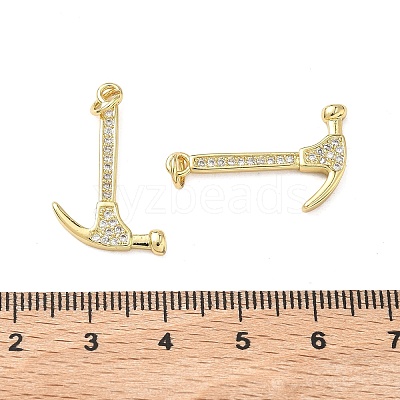 Brass Micro Pave Clear Cubic Zirconia Pendants KK-F930-26C-G-1