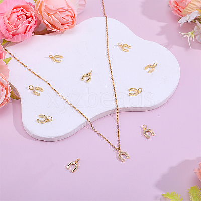 10Pcs Brass Micro Pave Cubic Zirconia Pendants KK-HY0004-47-1