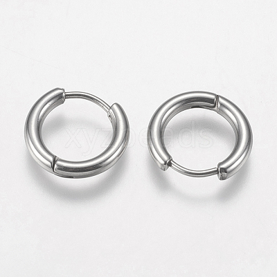 Tarnish Resistant 201 Stainless Steel Huggie Hoop Earrings Findings STAS-F149-33P-C-1