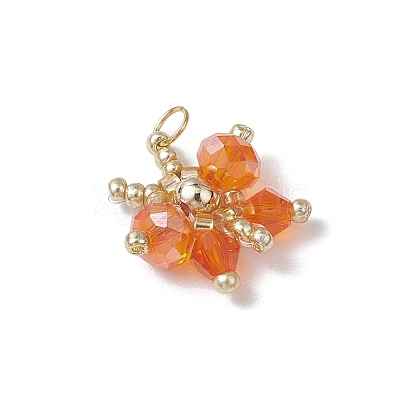 Glass Seed Beaded Butterfly Pendants PALLOY-MZ00562-1