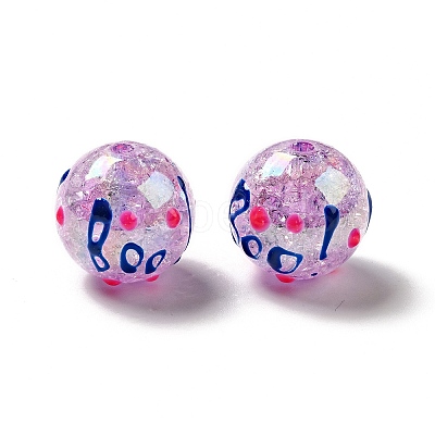 AB Color Transparent Crackle Acrylic Round Beads LS-OACR-A013-04C-1
