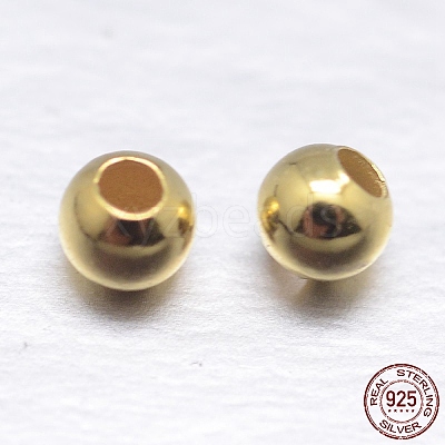 Round 925 Sterling Silver Spacer Beads STER-M103-04-2mm-G-1