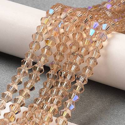 Transparent Electroplate Glass Beads Strands GLAA-F029-2mm-D12-1