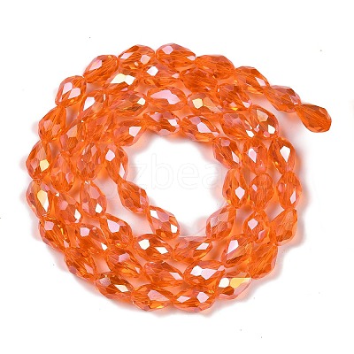 Transparent Electroplate Glass Beads Strands EGLA-N013-T6mm-B09-1