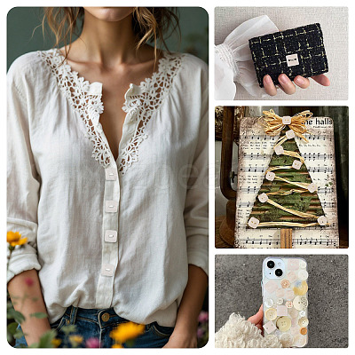 90Pcs 3 Styles Freshwater Shell Buttons BUTT-TA0001-41-1