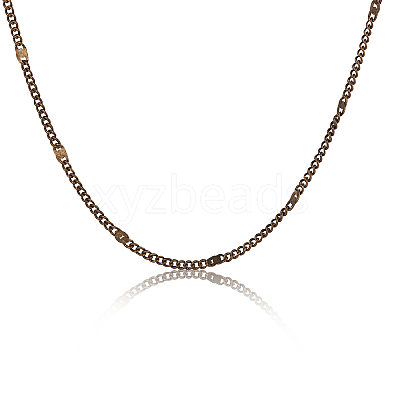 Soldered Brass Coated Iron Curb Chains CH-CJ0001-01A-AB-1