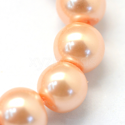 Baking Paint Pearlized Glass Pearl Round Bead Strands HY-Q003-10mm-18-1