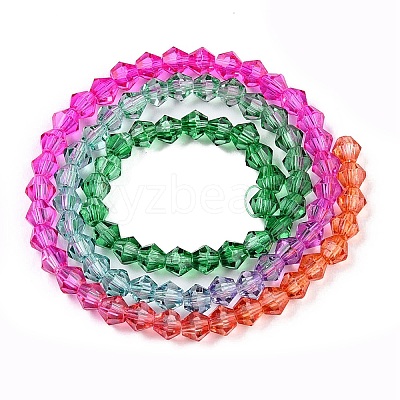 Gradient Color Baking Paint Glass Bead Strands DGLA-A039-T4mm-A011-1