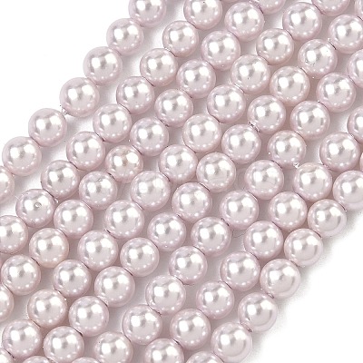 Electroplated Shell Pearl Beads Strands BSHE-G041-4mm-06-1