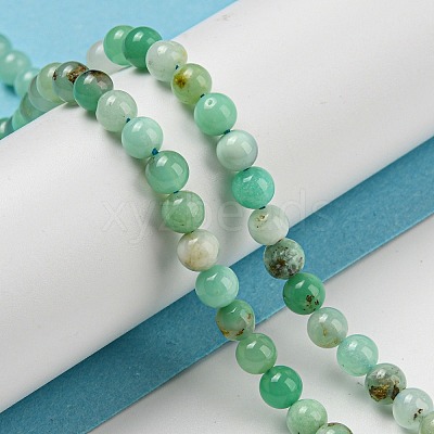 Natural Chrysoprase Beads Strands G-P503-4MM-03-1