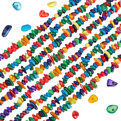 2 Strands Natural Freshwater Shell Dyed Beads Strands G-BBC0001-43A-1