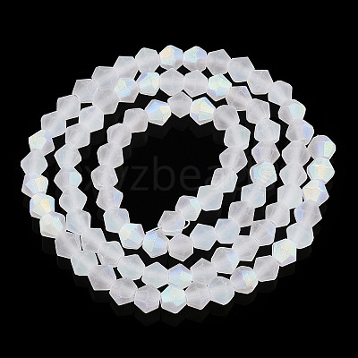Imitate Austrian Crystal Bicone Frosted Glass Beads Strands GLAA-F029-TM3mm-A13-1