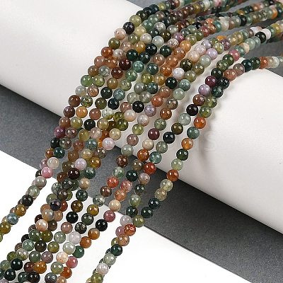 Natural Indian Agate Bead Strands X-G-A130-3mm-K12-1
