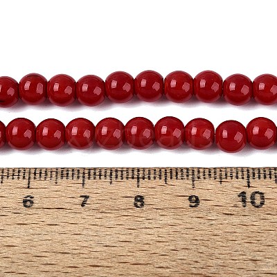 Opaque Solid Color Glass Beads Strands X-GLAA-T032-P6mm-20-1