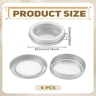 4Pcs Aluminium Boxs with PET Clear Window CON-LP0001-58-1