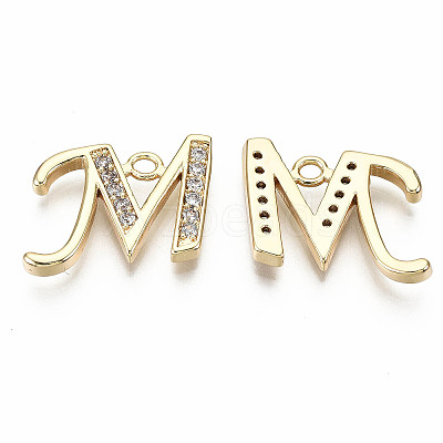Brass Micro Pave Clear Cubic Zirconia Pendants KK-S360-053M-NF-1