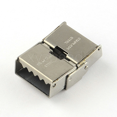 Tarnish Resistant Smooth Surface 201 Stainless Steel Watch Band Clasps STAS-R063-84-1