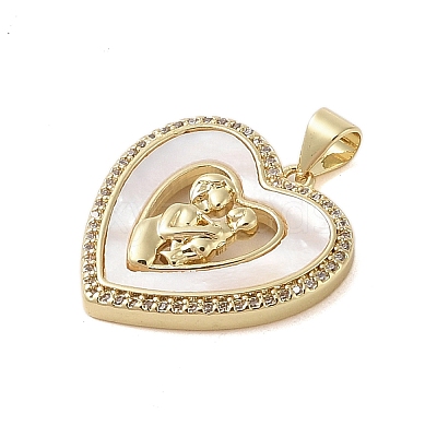 Brass Micro Pave Clear Cubic Zirconia Pendants KK-I712-51G-03-1
