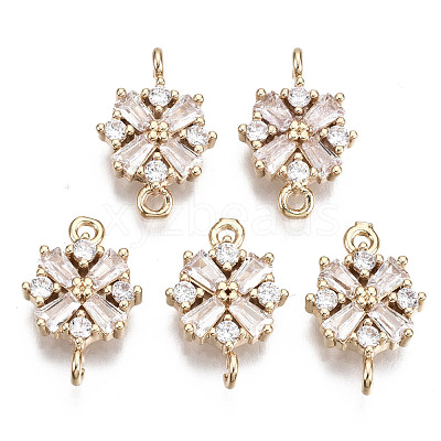 Christmas Brass Micro Pave Cubic Zirconia Links Connectors KK-R111-034-1