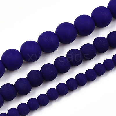 Opaque Glass Beads Strands X-GLAA-T032-P8mm-MD03-1