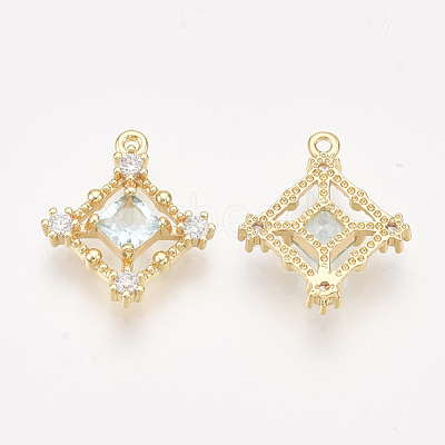 Brass Cubic Zirconia Pendants KK-T038-548B-NF-1