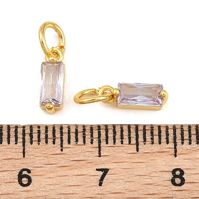Brass Micro Pave Cubic Zirconia Charms ZIRC-F111-03G-13-1