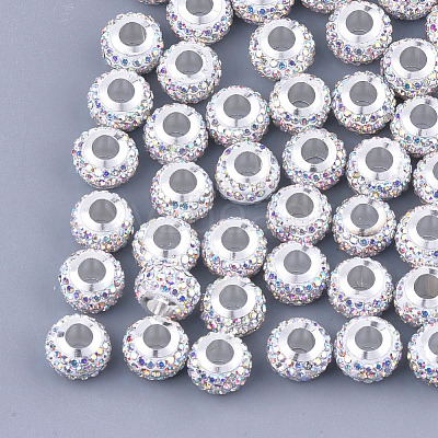 Polymer Clay Rhinestones European Beads FPDL-T001-02A-1