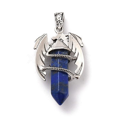 Natural Lapis Lazuli Pointed Pendants G-B042-04P-52-1