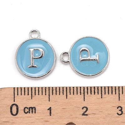Platinum Plated Alloy Enamel Charms ENAM-S118-04P-P-1