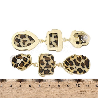 Alloy acrylic Dangle Stud Earrings EJEW-M075-01G-06-1