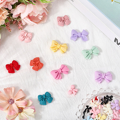 120Pcs 6 Styles Opaque Resin Cabochons CRES-SP0001-06-1