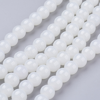 Imitation Jade Glass Beads Strands DGLA-S076-6mm-21-1