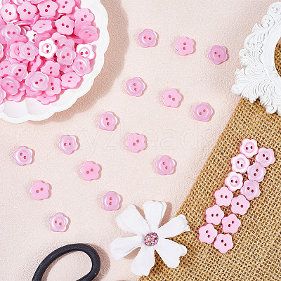 200Pcs 2-Hole Resin Buttons RESI-SP0001-52A-1
