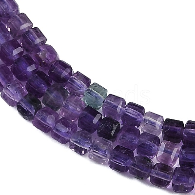 Natural Purple Fluorite Beads Strands G-P553-E02-02-1